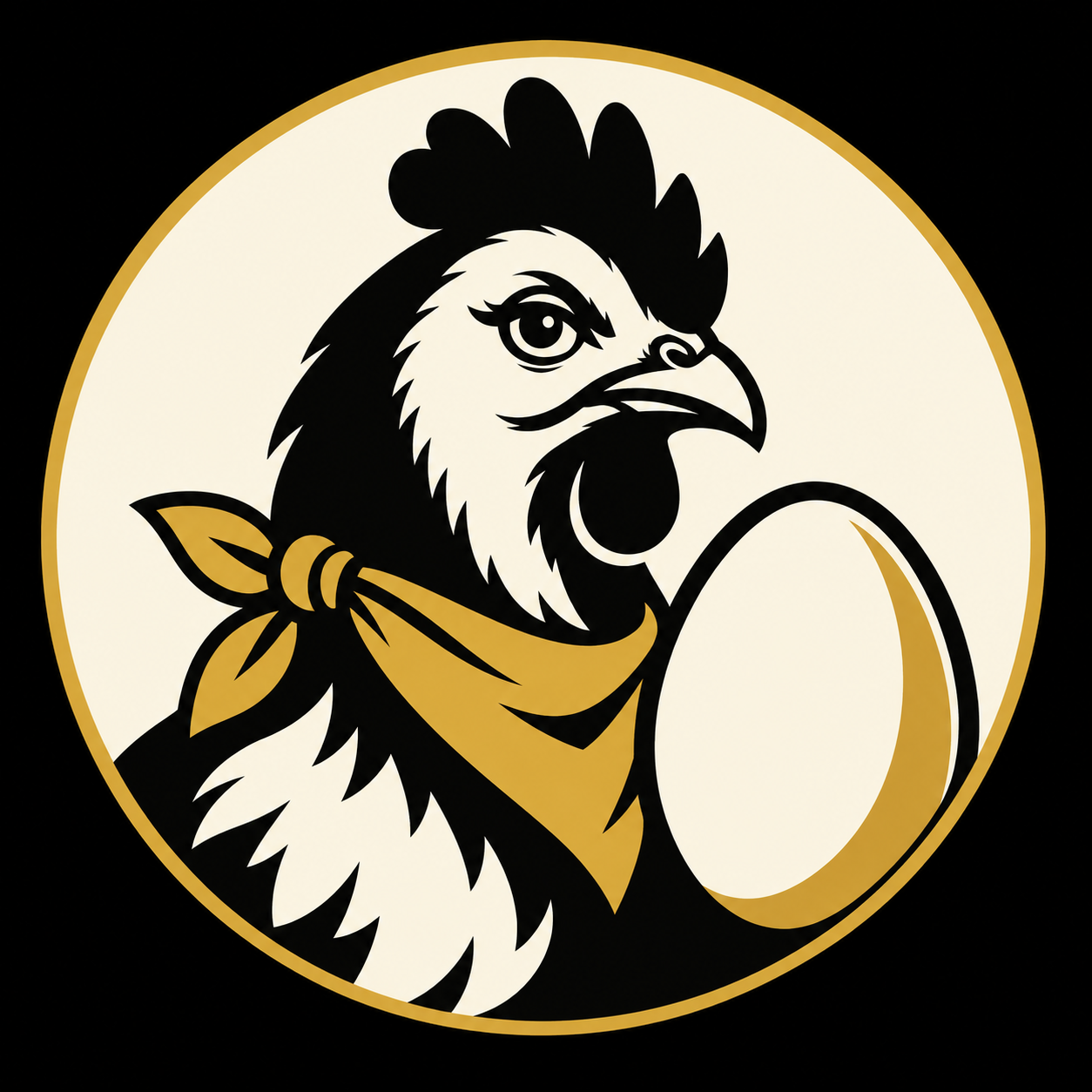 Outlaw Butt Nuggets Emporium chicken and egg logo